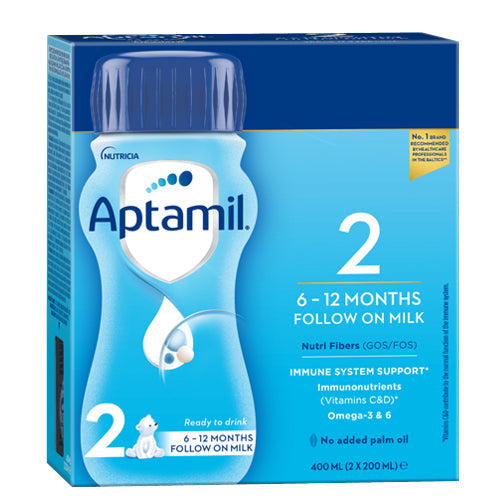 Aptamil 2 Ready To Drink 400ml follow-on milk bottles