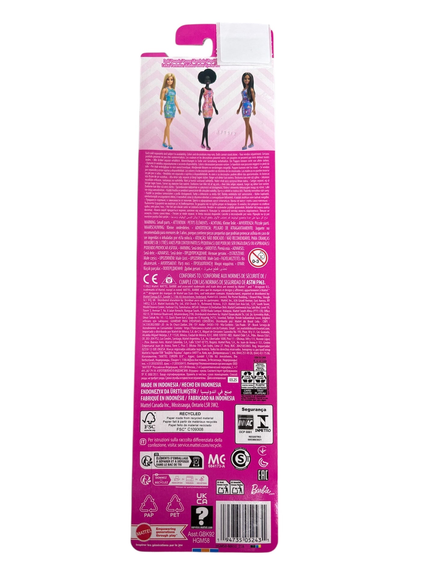 Mattel Barbie Pink Barbie Logo Print Dress Doll HGM58