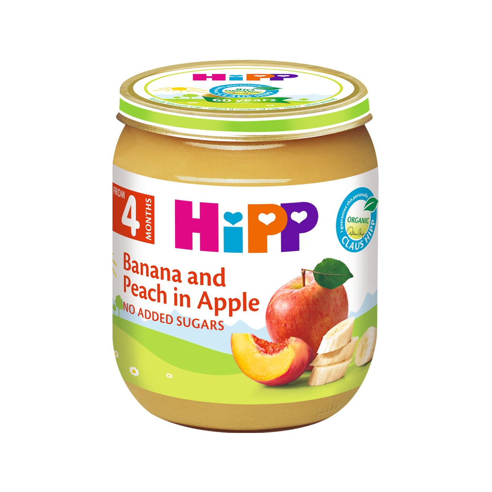 HiPP Banana and Peach Puree 125 g - Organic Shop USA