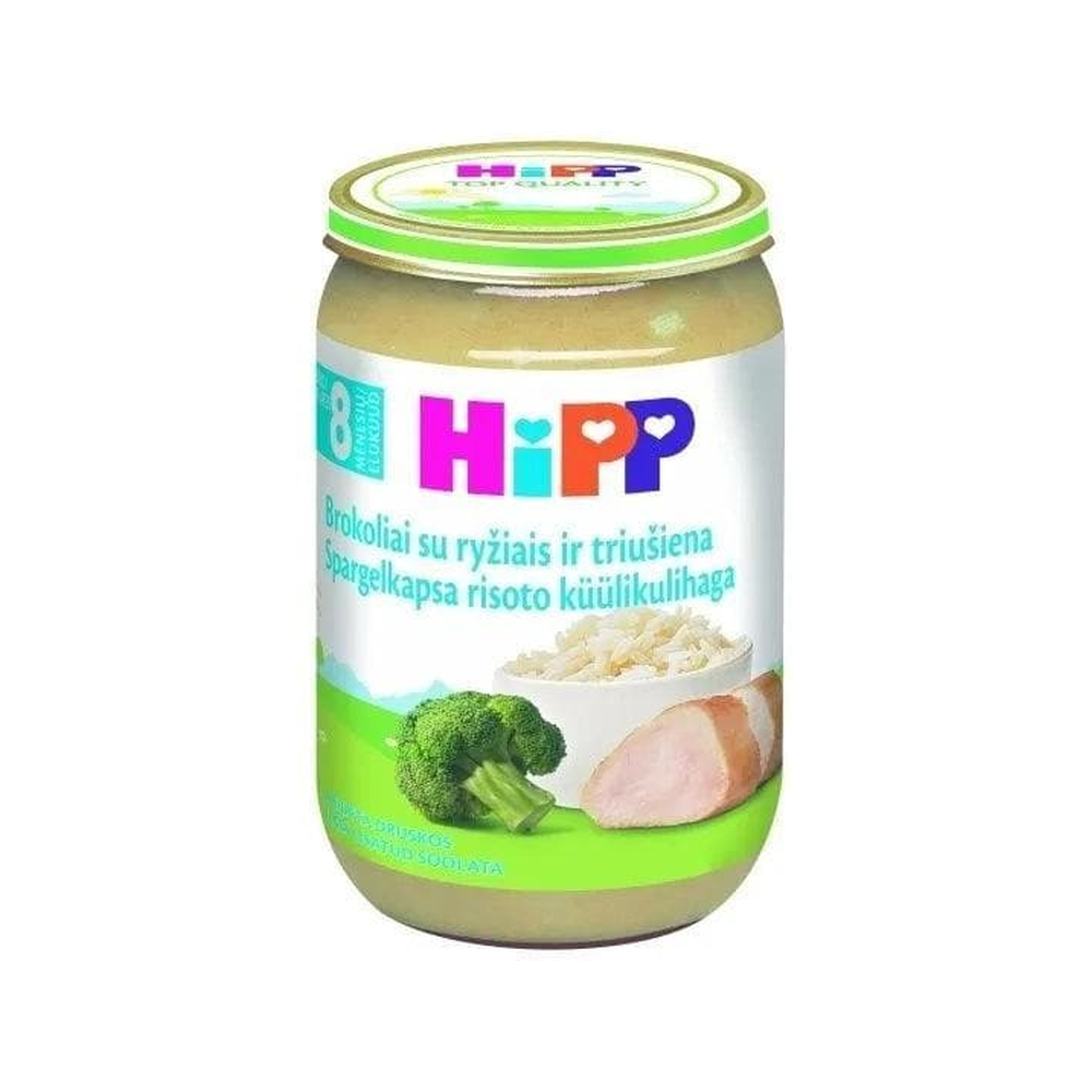 HiPP Broccoli with Rice and Rabbit Puree 220 g - Organic Shop USA