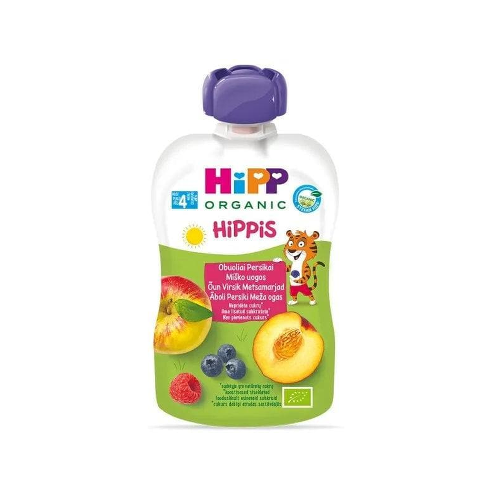 HiPP Hippis Wild Berries in Apple Peach Puree 100 g - Organic Shop USA