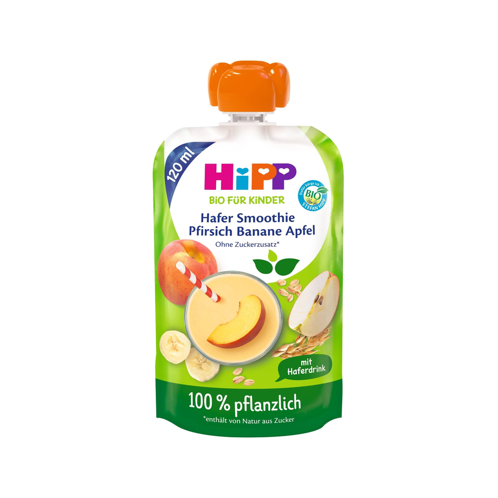 HiPP Organic Smoothie Peach Banana Apple with Oat 120 ml - Organic Shop USA