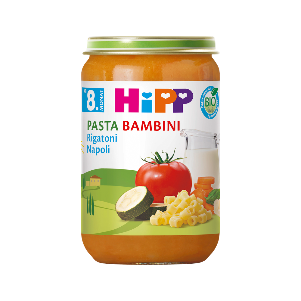 HiPP Pasta Bambini Rigatoni Napoli Puree 220 g - Organic Shop USA