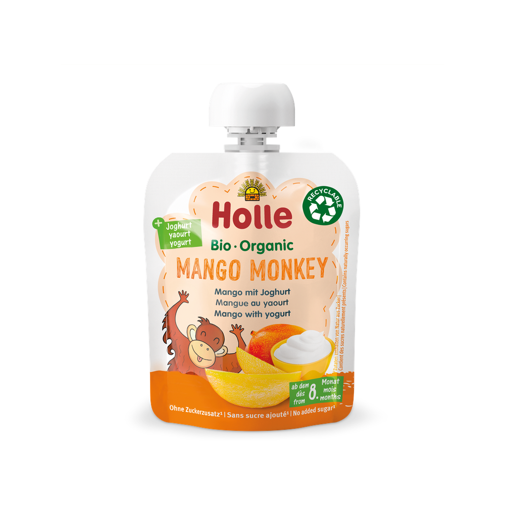 Holle Mango Monkey - Pouch Mango with yogurt 85 g - Organic Shop USA