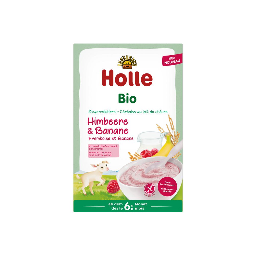 Holle Organic Goat Milk Cereal with Raspberry and Banana 200 g - Organic Shop USA