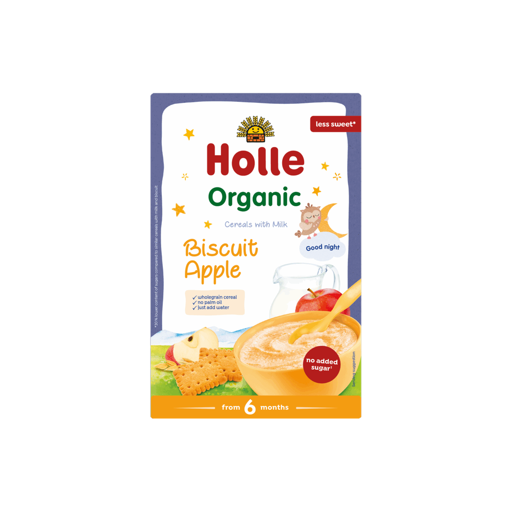 Holle Organic Milk Cereal with Biscuit and Apple 250 g - Organic Shop USA