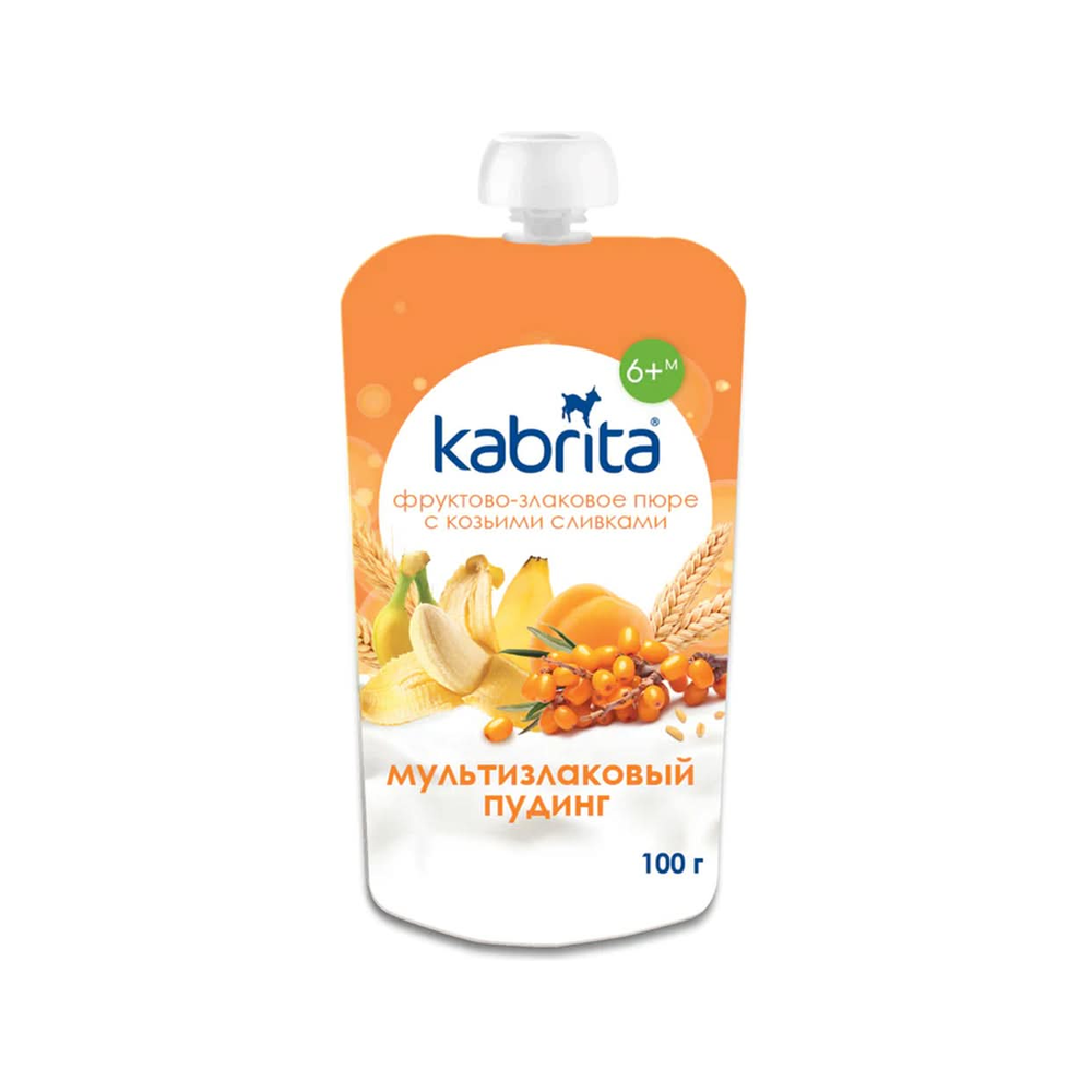 Kabrita Multi-Grain Pudding With Sea Buckthorn, Fruit And Goat Cream 100 g - Organic Shop USA