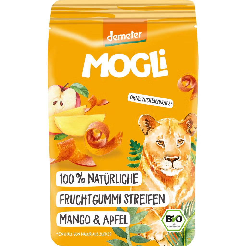 Mogli Organic Fruit Stripes Mango & Apple 25 g