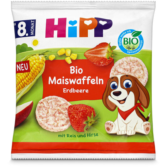 HiPP Organic Corn Waffles Strawberry 23 g