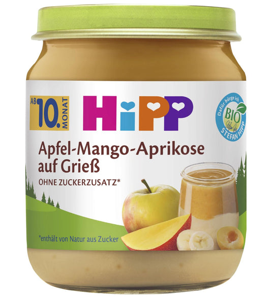 HiPP Semolina with Apples, Mangoes and Apricots Puree 200 g