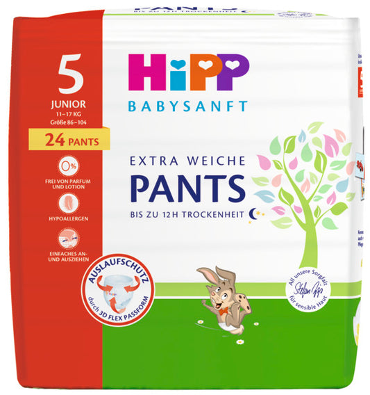 HiPP Extra Soft Premium Diapers Size 5, Junior 1-16 kg 24 pcs