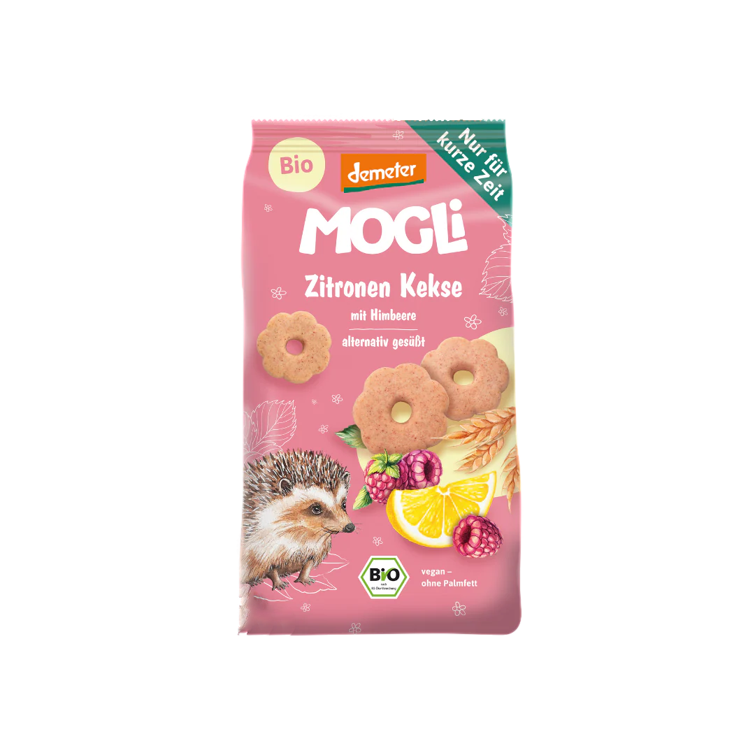 Mogli Organic Lemon Biscuits with Raspberry 125 g