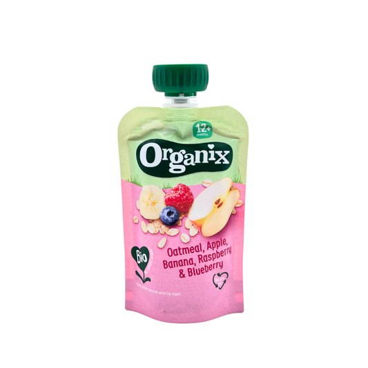 Organix Oatmeal, Apple, Banana, Raspberry & Blueberry Puree 100 g