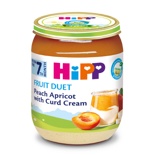HiPP Fruit Duet Peach Apricot with Curd Cream Puree 160 g