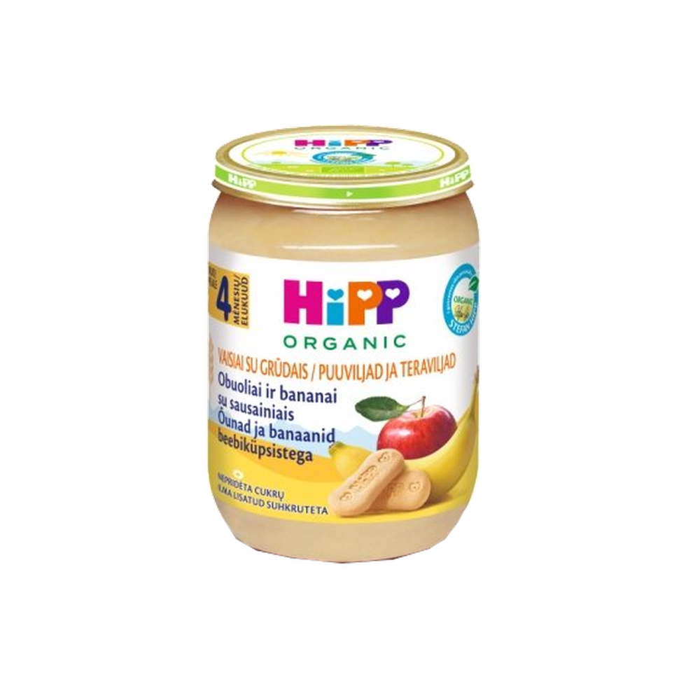 HiPP Apple and Banana with Biscuits Puree 190 g - Organic Shop USA