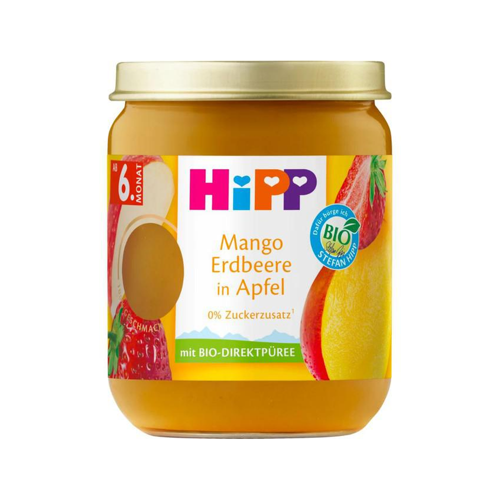 HiPP Apple, Mango and Strawberry Puree 160 g - Organic Shop USA