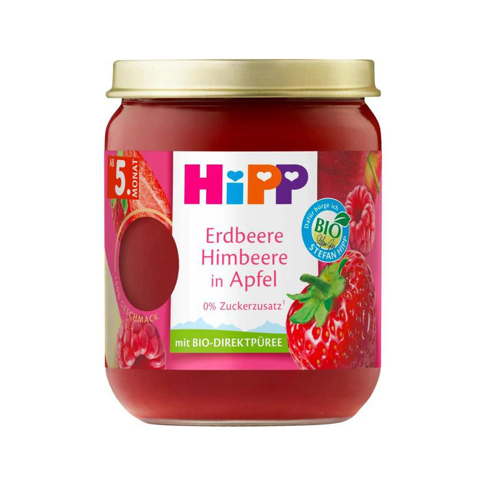 HiPP Apple, Strawberry and Raspberry Puree 160 g - Organic Shop USA
