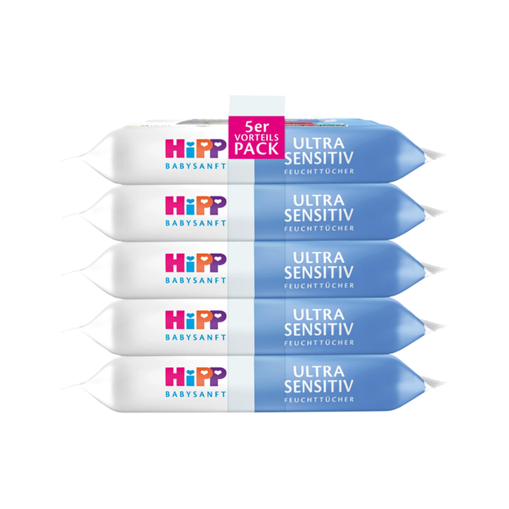 HiPP BabySanft Wet Wipes Ultra Sensitive (5x48 pcs) - Organic Shop USA