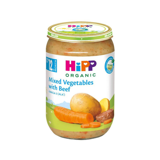 HiPP Beetroot-Vegetable with Apple and Beef Puree 220 g - Organic Shop USA