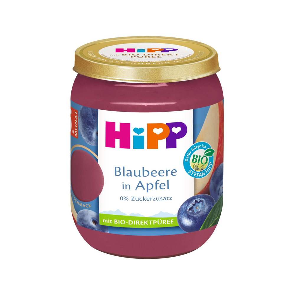 HiPP Blueberries in Apple Puree 160 g - Organic Shop USA