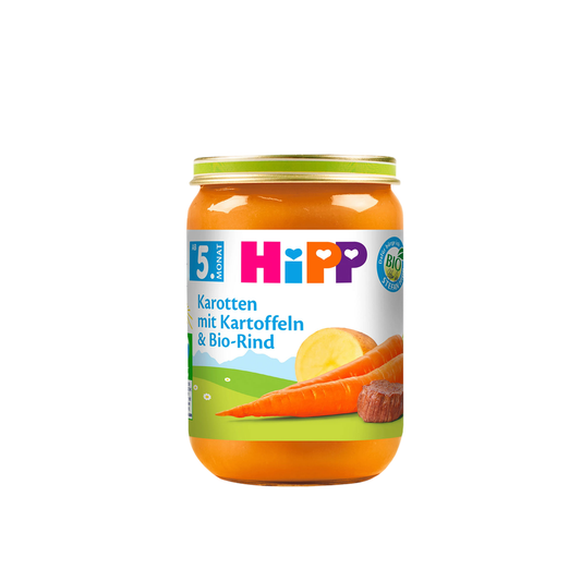 HiPP Carrots with Potatoes and Organic Beef Puree 250 g - Organic Shop USA