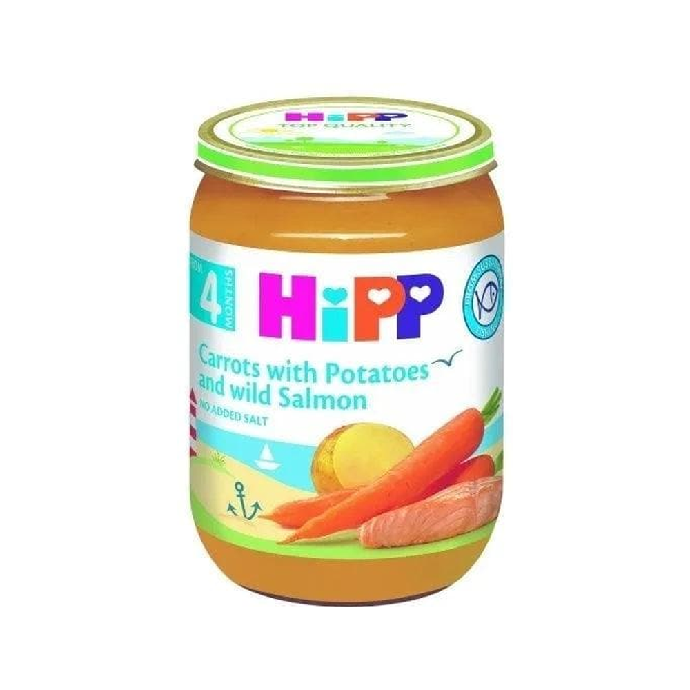 HiPP Carrots with Potatoes and Wild Salmon Puree 190 g - Organic Shop USA