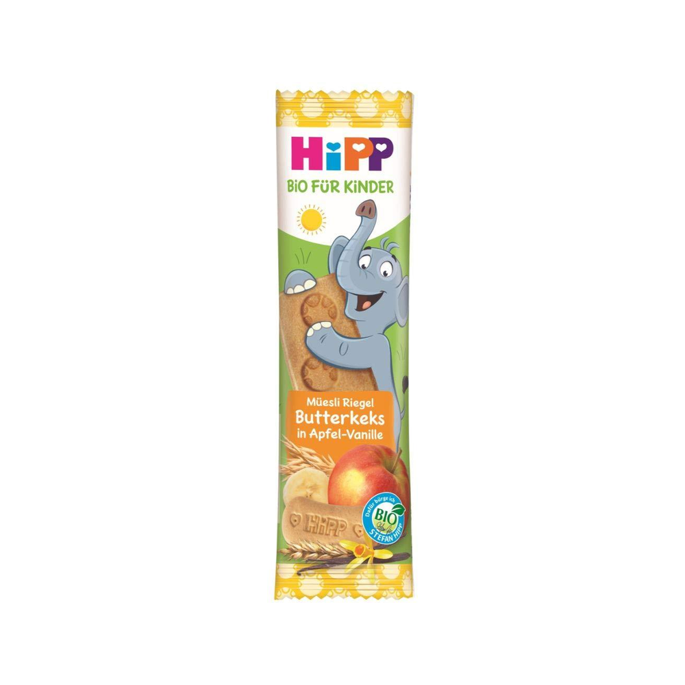 HiPP Elephant Muesli Bar Butter Biscuit in Apple-Vanilla Cream 20 g - Organic Shop USA