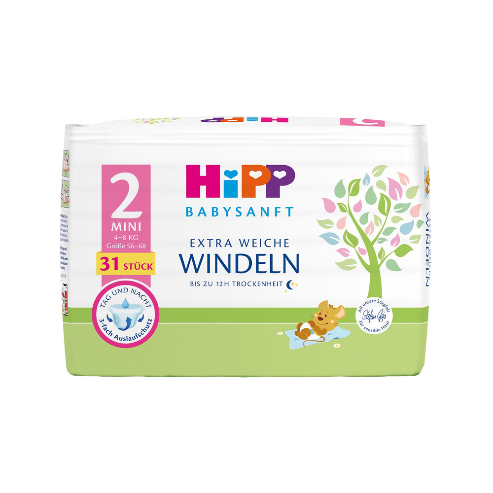 HiPP Extra Soft Premium Diapers Size 2 Mini 4-8 kg - Organic Shop USA