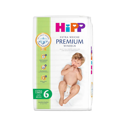 HiPP Extra Soft Premium Diapers Size 6 Extra Large, 13 kg+ 40 pcs - Organic Shop USA