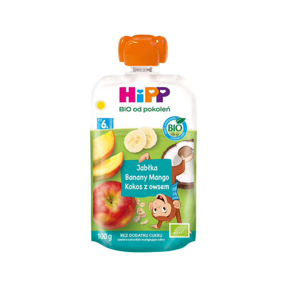 HiPP Hippis Apple Banana Mango Coconut Milk 100 g - Organic Shop USA