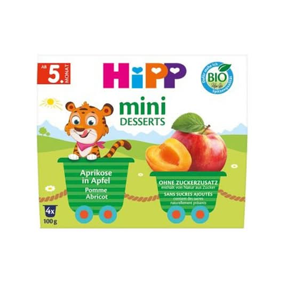 HiPP Mini Desserts in a Cup Apricot in Apple (4 x 100 g)