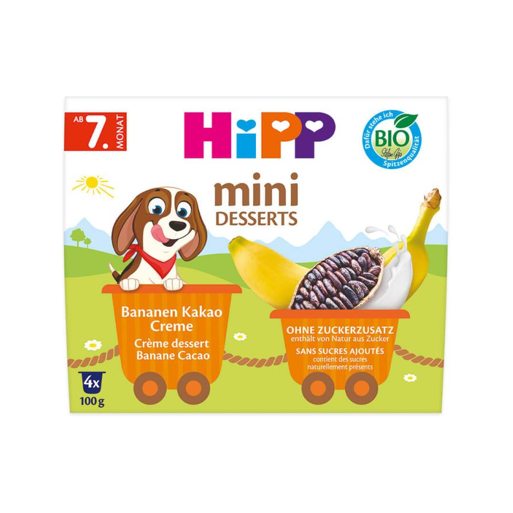 HiPP Mini Desserts in a Cup Banana Cocoa Cream (4 x 100 g)