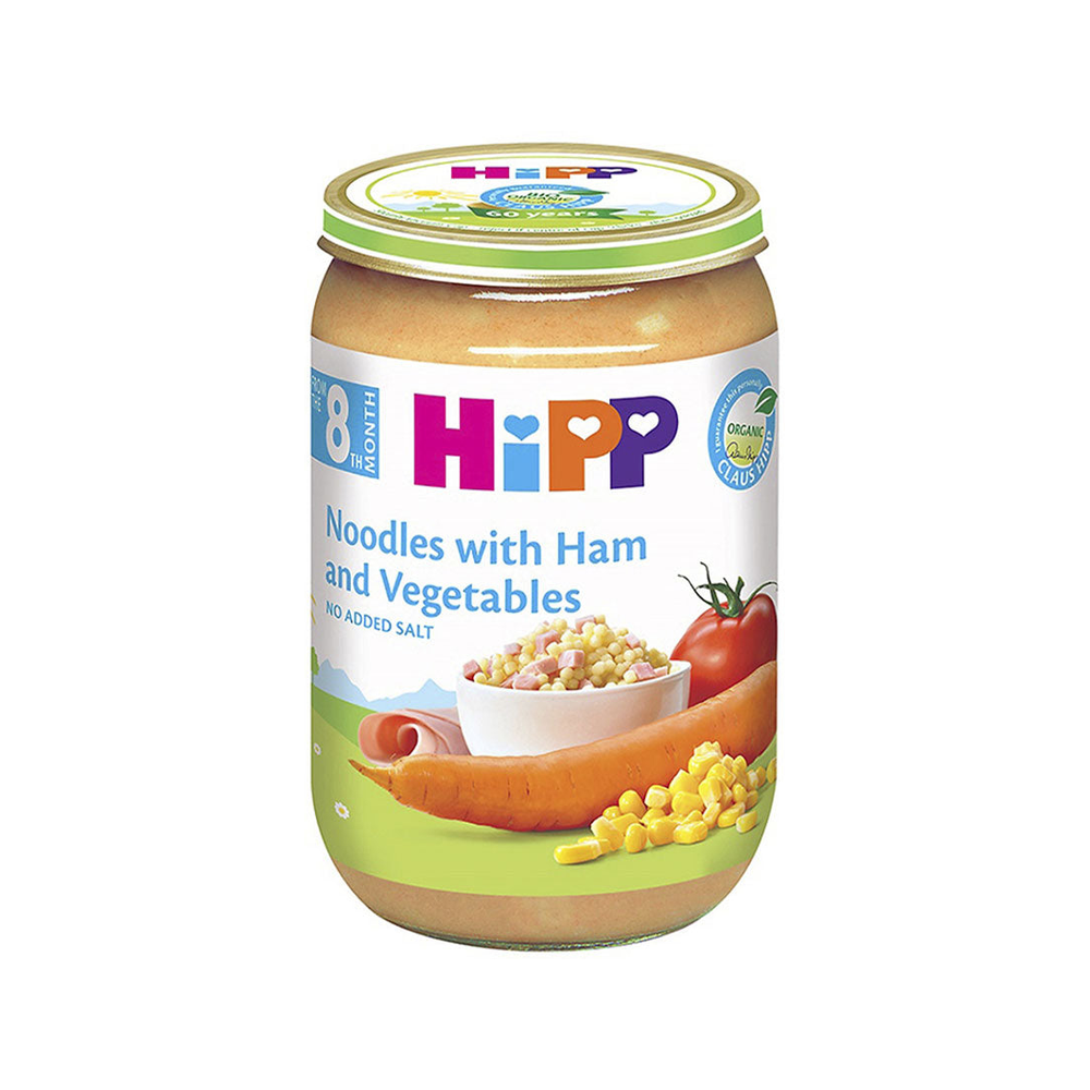 HiPP Noodles with Ham and Vegetables Puree 220 g - Organic Shop USA