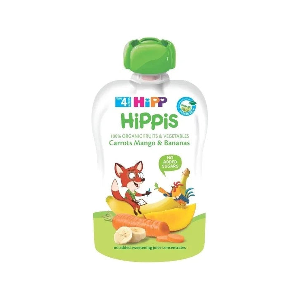 HiPP Organic Apple Carrot Mango Banana Puree 100 g - Organic Shop USA