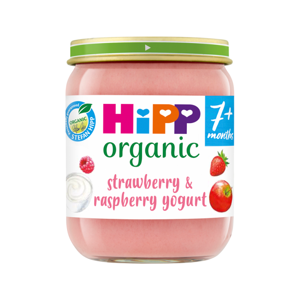 HiPP Organic Apples, Strawberries & Raspberries with Yoghurt 160 g - Organic Shop USA