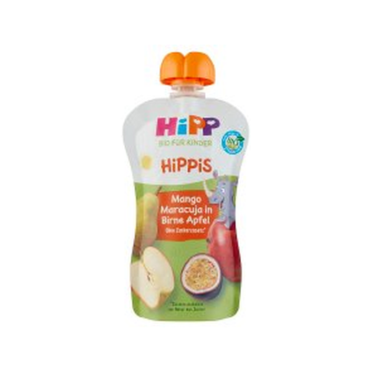 HiPP Organic Pear Apple Mango Passion Fruit Puree 100 g - Organic Shop USA