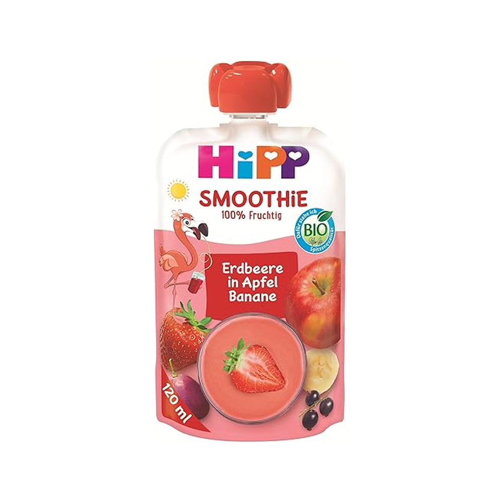 HiPP Organic Smoothie Apple Banana Strawberry with Oat 120 ml - Organic Shop USA
