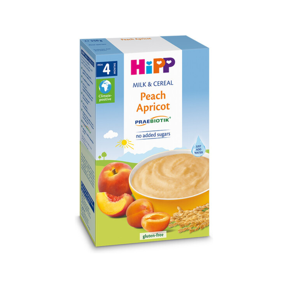 HiPP Peach Apricot Organic Milk & Cereal 250 g - Organic Shop USA