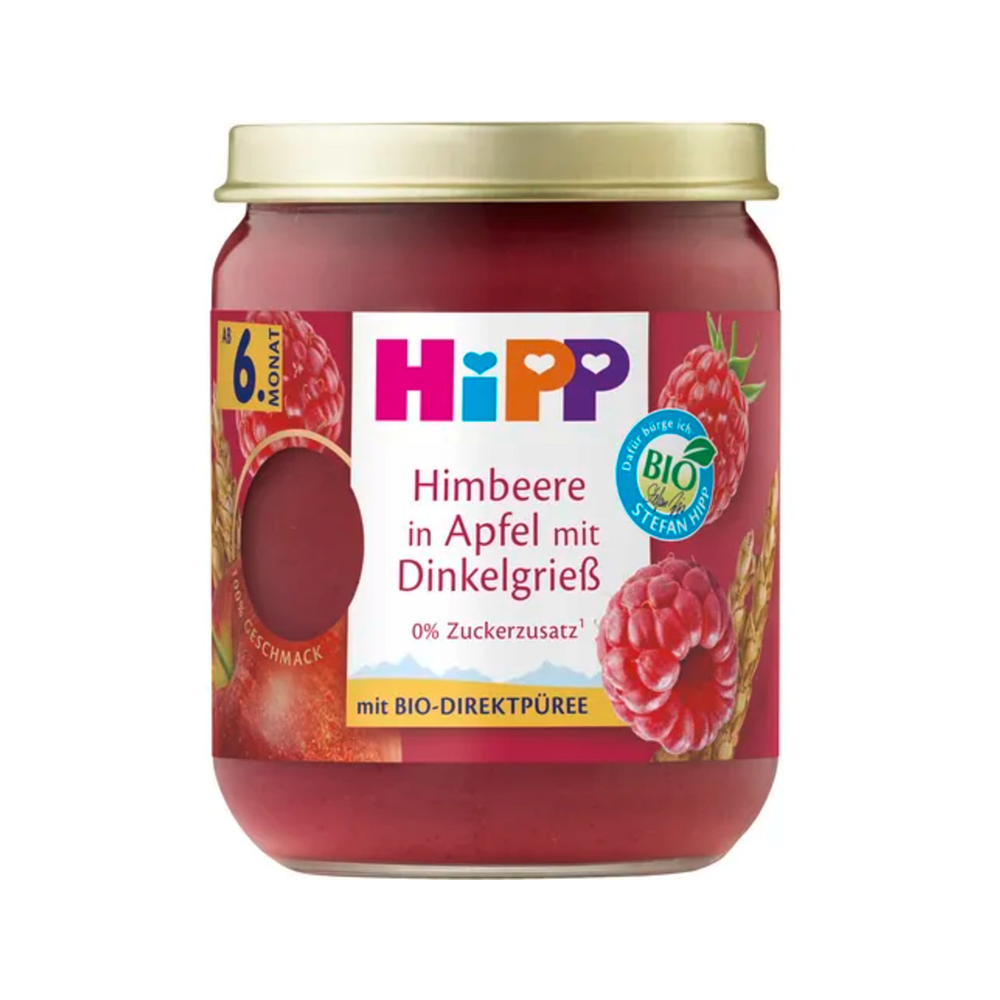 HiPP Raspberries in Apple Puree 160 g - Organic Shop USA