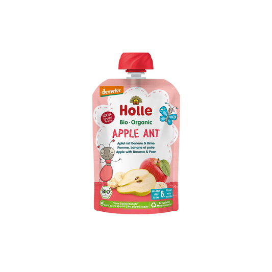 Holle Apple Ant - Pouch apple with banana & pear 100 g - Organic Shop USA