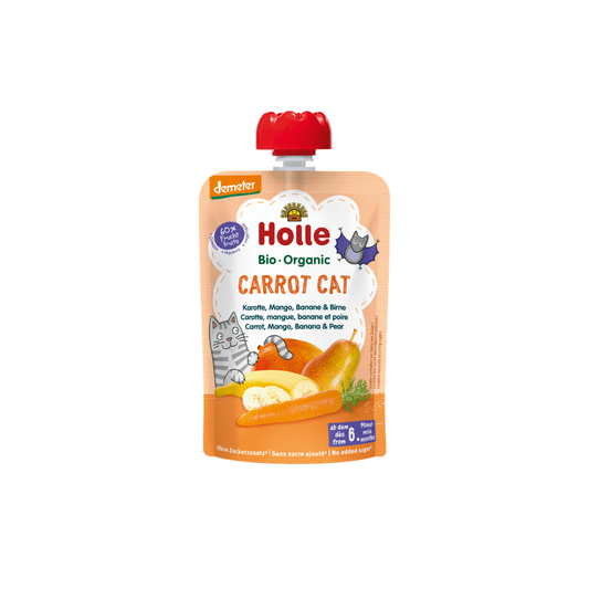 Holle Carrot Cat - Pouch carrot, mango, banana & pear 100 g - Organic Shop USA
