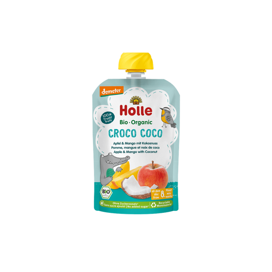 Holle Croco Coco – Pouch apple & mango with coconut 100 g - Organic Shop USA