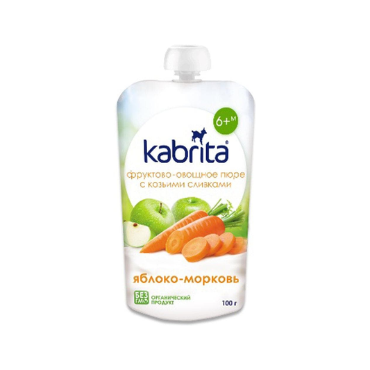 Kabrita Carrot And Apple Puree With Sweet Goat Milk Cream 100 g - Organic Shop USA