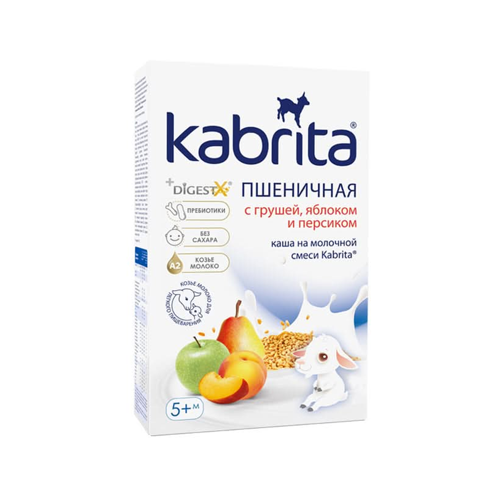 Kabrita Wheat Cereal with Pear, Apple and Peach With Goat Milk 180 g - Organic Shop USA