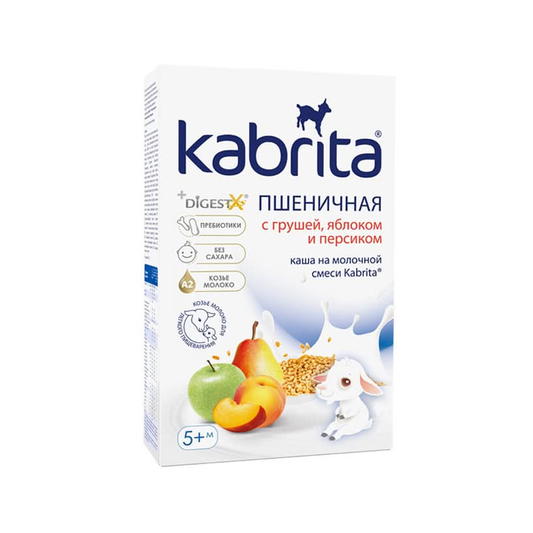 Kabrita Wheat Cereal with Pear, Apple and Peach With Goat Milk 180 g - Organic Shop USA