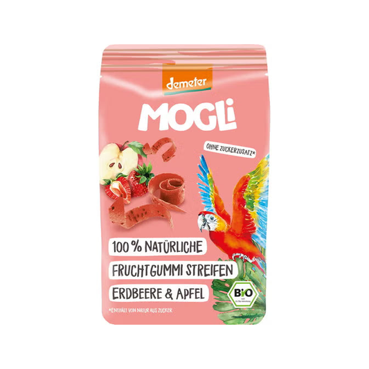 Mogli Organic Fruit Stripes Strawberry & Apple 25 g - Organic Shop USA