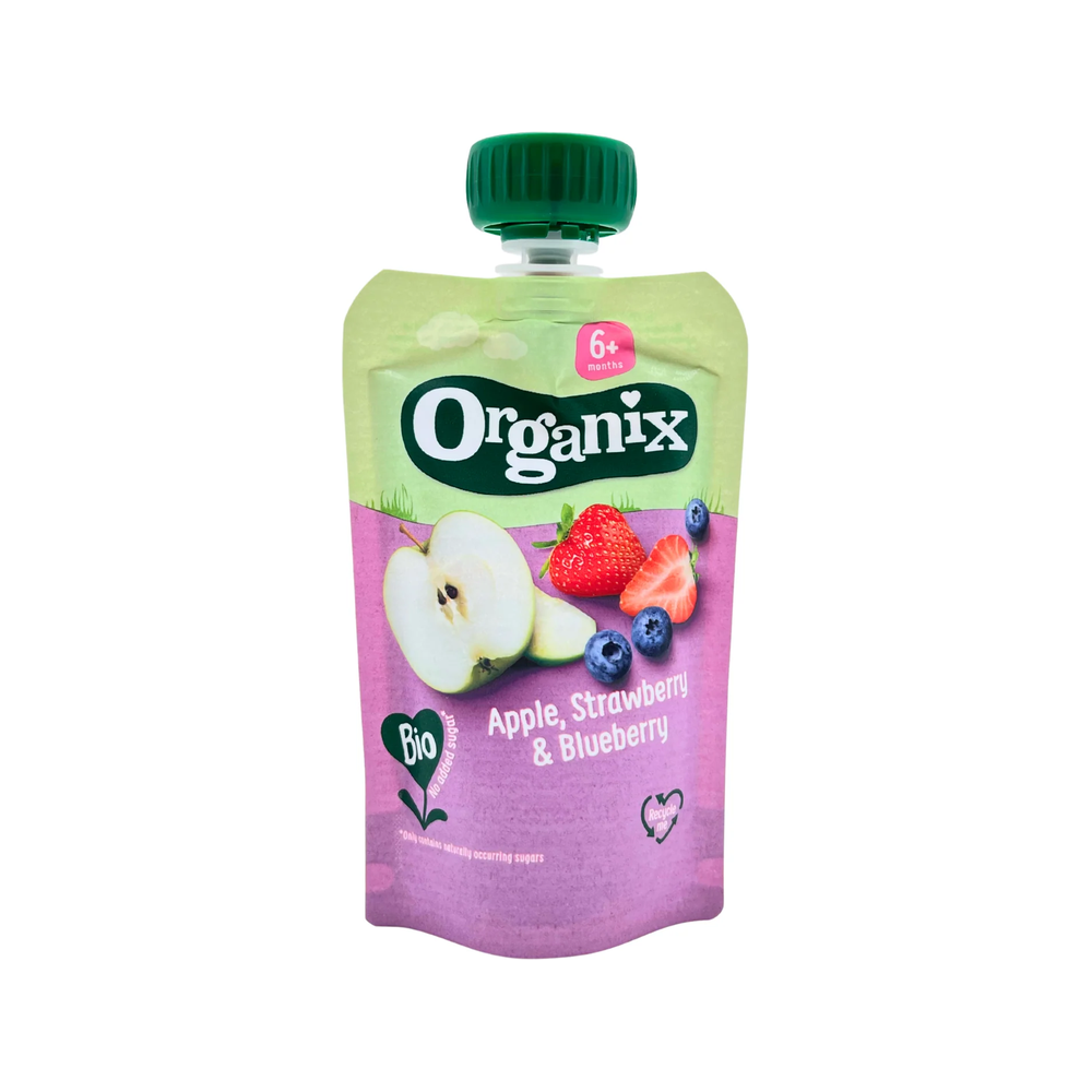 Organix Apple, Strawberry & Blueberry Puree 100 g - Organic Shop USA