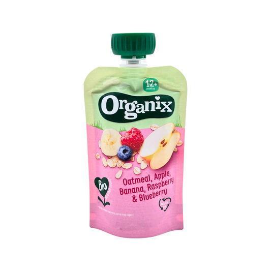 Organix Oatmeal, Apple, Banana, Raspberry & Blueberry Puree 100 g - Organic Shop USA